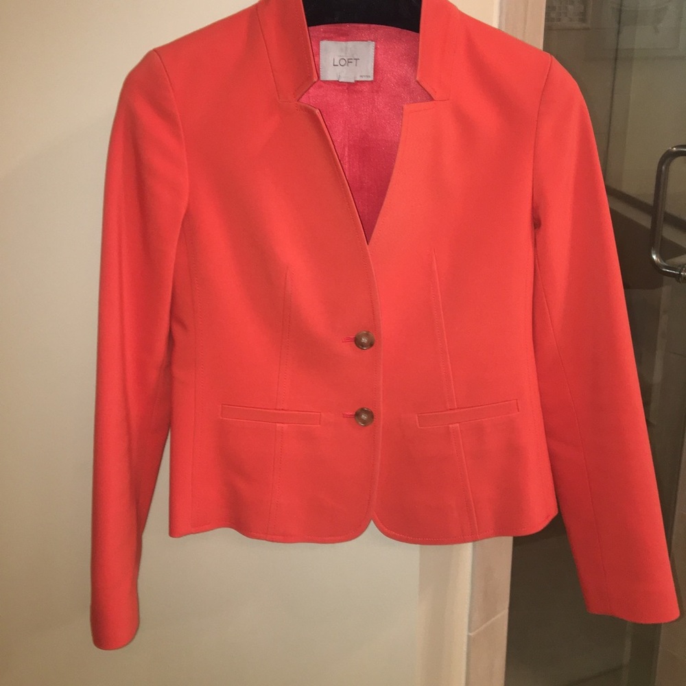 Ann Taylor pinky orange blazer petite